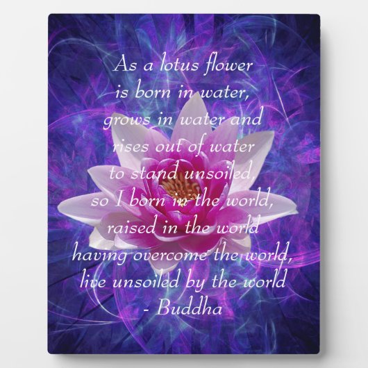 ブッダ引用文ロータスフラワー フォトプラーク (正面)
