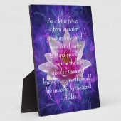 ブッダ引用文ロータスフラワー フォトプラーク (側面)