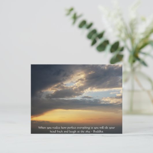 ブッダ引用文 – あなたが実現するとき…..... ポストカード (スタンド正面)