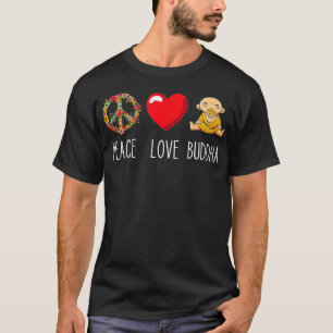 ブッダ愛の平和禅ヨガ恋人Buddhist Mantra D Tシャツ