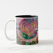 ブッダ抽象芸術水彩カスタマイズ引用文 ツートーンマグカップ (左)