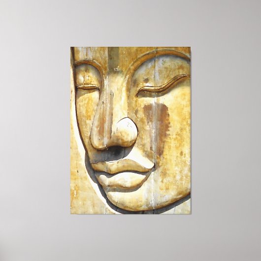 ブッダ接写ブラック&ホワイト キャンバスプリント (正面)