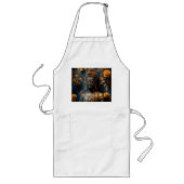 ブッダ白いポケット付きロングエプロン ロングエプロン (正面)