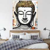 ブッダ絵画キャンバスズギャラリー包まれた キャンバスプリント (インサイチュ (寝室))