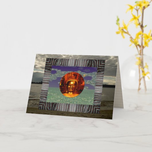 ブッダ誕生日 カード (黄色い花)