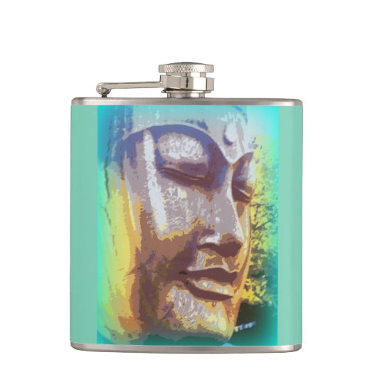 ブッダ顔グリーン フラスク (正面)