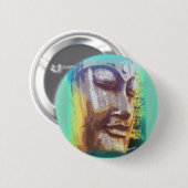 ブッダ顔グリーン 缶バッジ (正面&裏面)