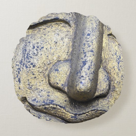 ブッダ顔禅調和ブッダ装飾用クッション ラウンドクッション (正面)