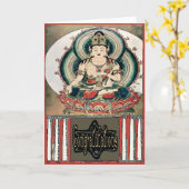 ブッダ、おめでとう、追加文字 カード (黄色い花)