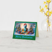 ブッダ・クリスマス カード (黄色い花)