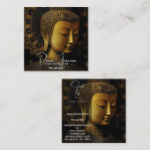 ブッダ、スピリチュアル瞑想 スクエア名刺 (正面/裏面)