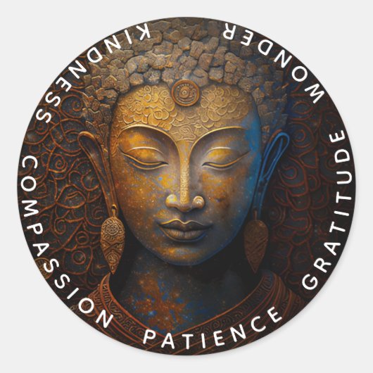 ブッダ、スピリチュアル瞑想 ラウンドシール (正面)