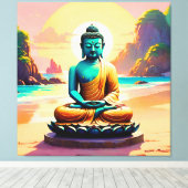 ブッダ – 悟りの静謐なショア キャンバスプリント (インサイチュ (ウッドフロア))