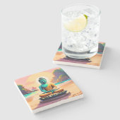 ブッダ – 悟りの静謐なショア ストーンコースター (横)