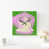 ブッダ – 緑 – 壁時計 (ホーム)