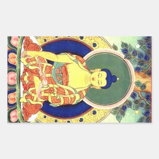 ブッダ 長方形シール (正面)