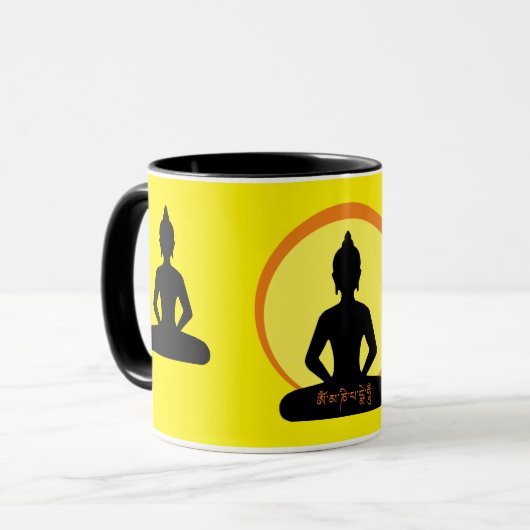 ブッダ – Mantra & Meditation Tea/Coffee mug マグカップ (正面左)