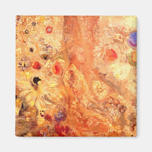 ブッダby象徴主義の画家オディロン・レドン マグネット (正面)