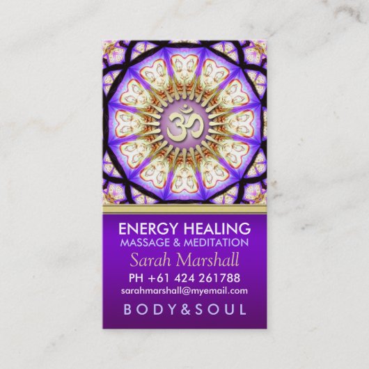 ブッダOMヨガ瞑想ビジネスカード 名刺 (正面)