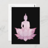 ブッダonロータスピンク ポストカード (正面/裏面)