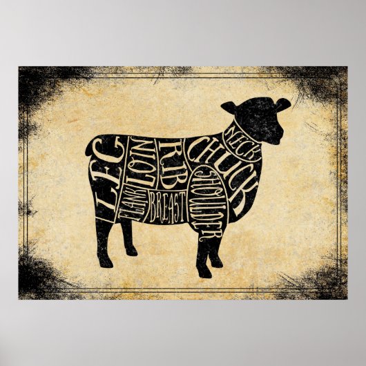 ブッチャーショップアートプリントラム狩りロッジ ポスター (正面)