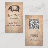 ブッチャーショップメ素晴らしアツポーキーピッグピンクカード 名刺 (正面/裏面)