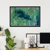 ブッテデモルト湖ウィスコンシン衛星地図 ポスター (ホームオフィス)