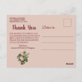 ブッビクトリアンシュ庭園の結婚式ありがとう ポストカード (裏面)