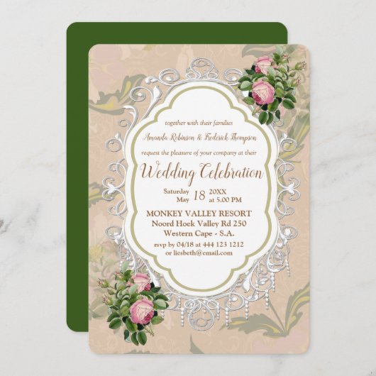 ブッビクトリアンシュ庭園の結婚式 招待状 (正面/裏面)