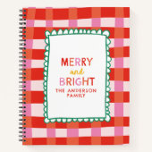 ブッメリークカラフル・ギンガム名前をカスタムする ノートブック (正面)