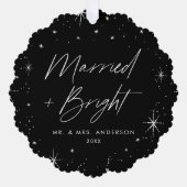 ブッモダンク結婚した・ブラック・ホリデー写真 オーナメントカード (正面)