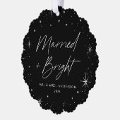 ブッモダンク結婚した・ブラック・ホリデー写真 オーナメントカード (左)