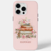 ブッモノグラムのク&ヴィンテージピンクローズ蔵書票 Case-Mate iPhoneケース (裏面)