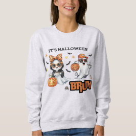 ブッ Halloweenだってば!おもしろガイコツのホラーな雰囲気 スウェットシャツ