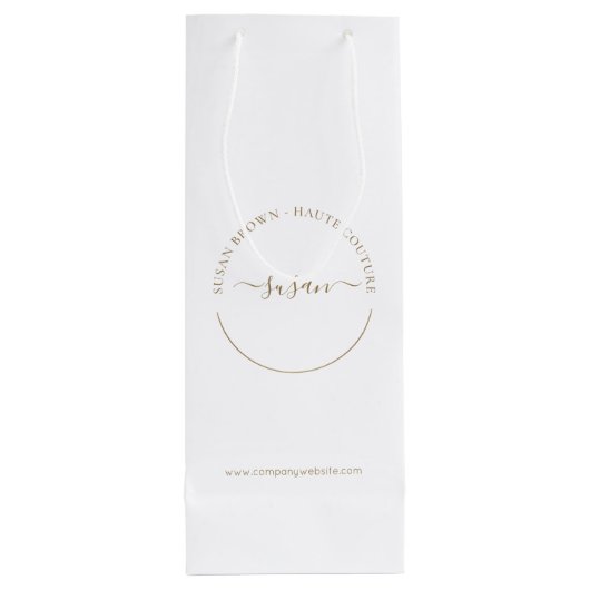 ブティエレガントックカスタム紙小さなショッピングバッグ ワインギフトバッグ (裏面)