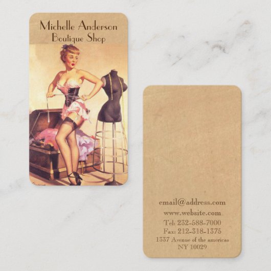 ブティックのサロンのファッションのスタイリスト 名刺 (正面/裏面)
