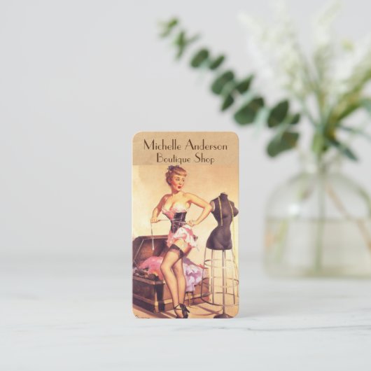 ブティックのサロンのファッションのスタイリスト 名刺 (スタンド正面)