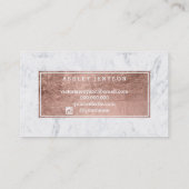 ブティックの原稿のばら色の金ゴールドのタイポグラフィの大理石 名刺 (裏面)