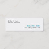 ブティックのKadsaya 4の店の名刺 スキニー名刺 (裏面)