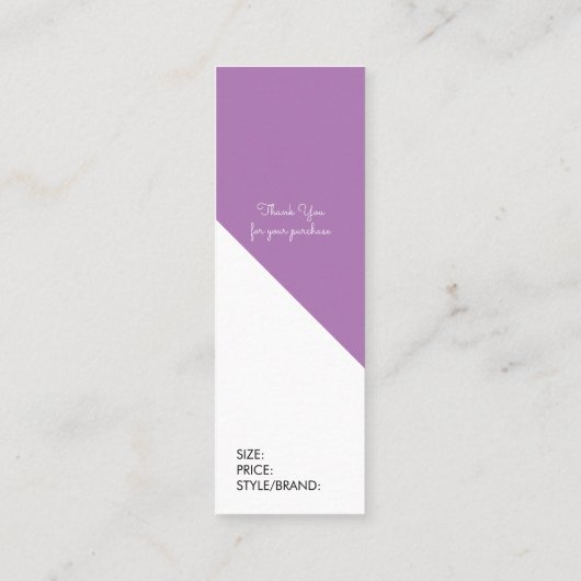 ブティックアパレルブランディングサイズロゴパープルつる スキニー名刺 (裏面)