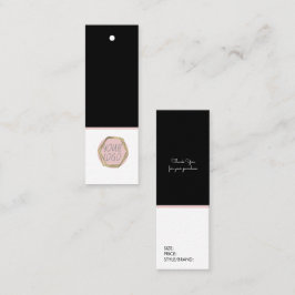 ブティックアパレルブランディングサイズロゴピンクつるラベル スキニー名刺