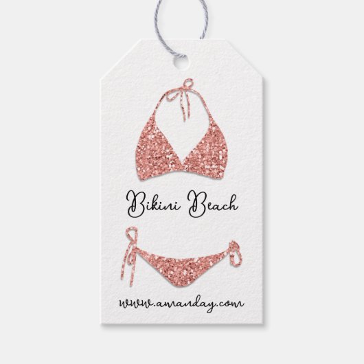 ブティックアパレルプライスショップQrバラビキニ ギフトタグ (正面)