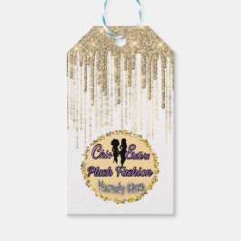 ブティックアパレル価格ラベル金ゴールドドリップスホワイト ギフトタグ