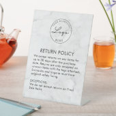 ブティックアパレル店リターンポリシーマーブル 台座サイン (インサイチュ)