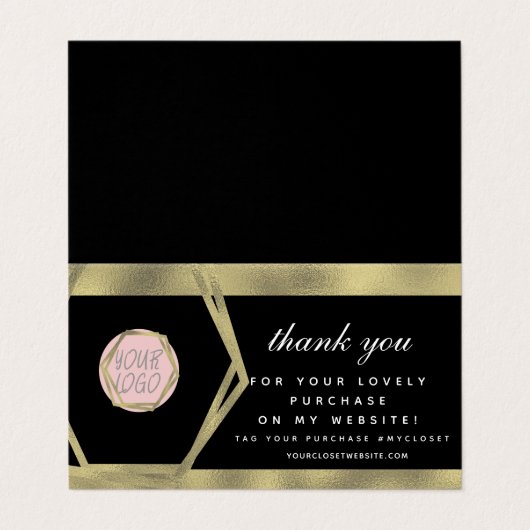 ブティックアパレル美しいビジネスサンキュー金ゴールド 名刺 (外部フラット)