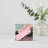 ブティックオンラインクローゼットスリフト衣料ビジネス スクエア名刺 (スタンド正面)