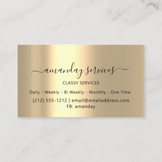 ブティックオンラインショップメイクアップ金ゴールド金ゴールド自筆証書 名刺 (裏面)