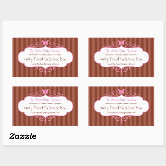 ブティックキャンディショップピンクフード販売ラベルシール 長方形シール (シート)