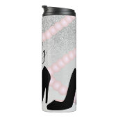 ブティックグラデーションスパークル真珠の名前 タンブラー (回転右)