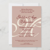 ブティックグランドオープニング招待状エレガントヴィンテージ 招待状 (裏面)